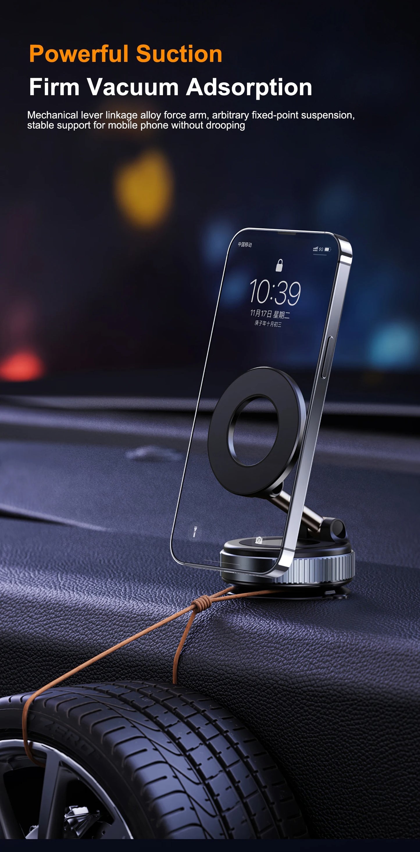 MagLock Pro™ | Magnetic Vacuum Phone Mount