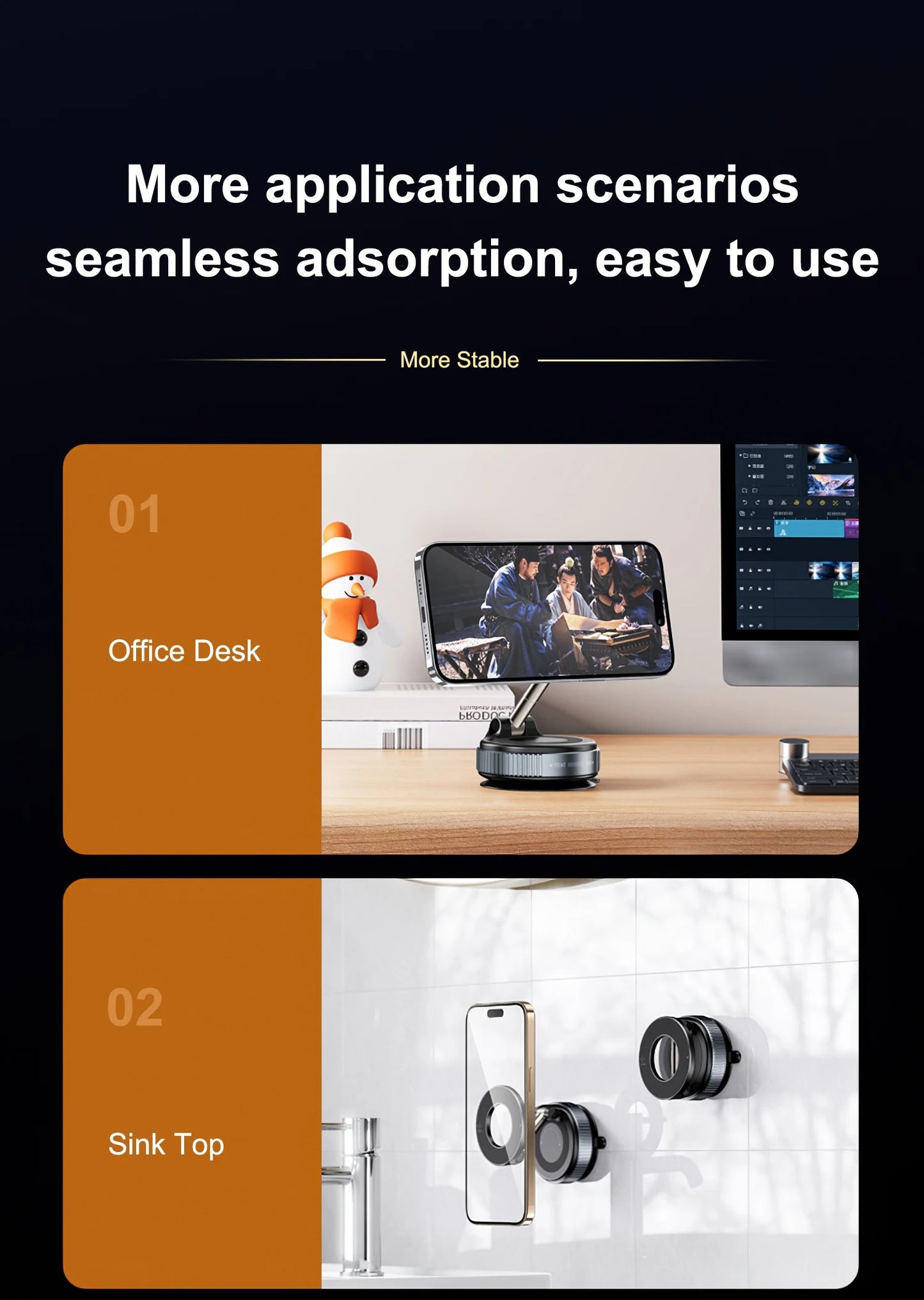 MagLock Pro™ | Magnetic Vacuum Phone Mount